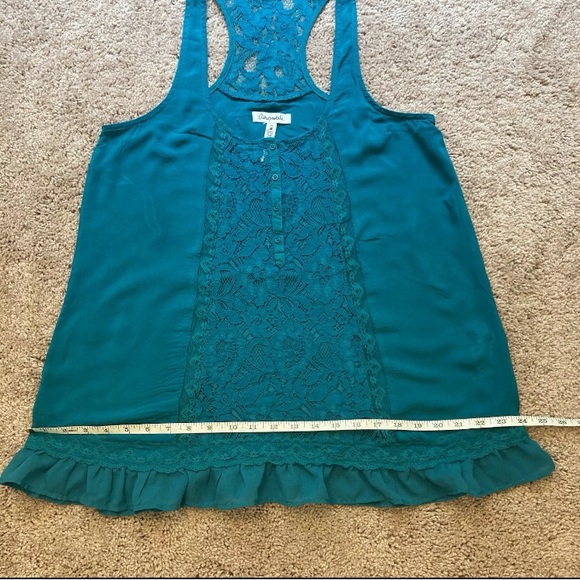 Aeropostale Women’s Top Size Medium Turquoise Open Knit  Flowy Sleeveless - Picture 5 of 16
